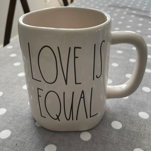 Rae Dunn mug, “LOVE IS EQUAL”, light bisque color